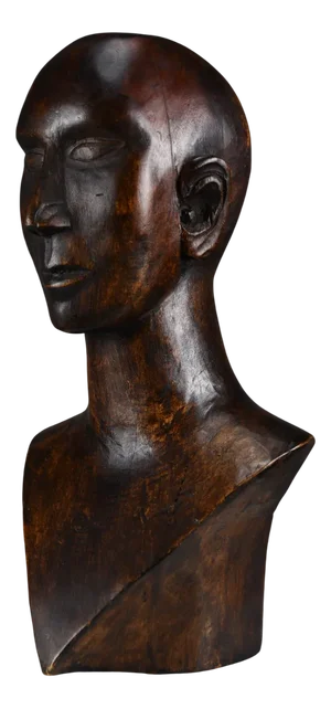 Modernist Carved Bust, Mid-20th Century, Wood