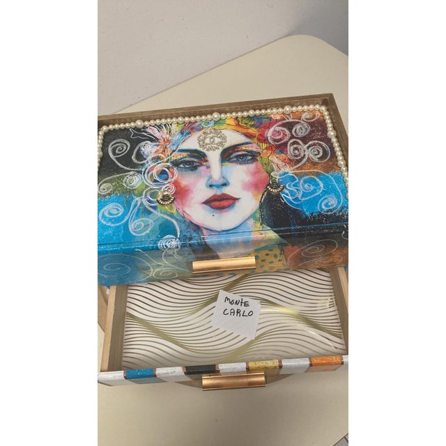 Contemporary Hand Painted Box “ Monte Carlo”. For Sale - Image 3 of 4