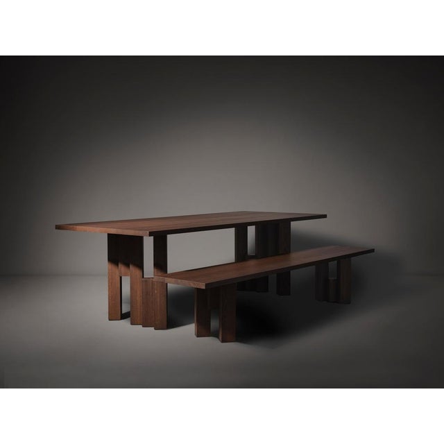Wood Fenestra 180 Rectangular Bench in Warm Brown European Oak by Mokko Amsterdam For Sale - Image 7 of 8