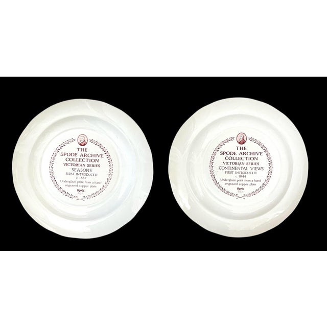 10 Plates- 10 1/4" Spode Archive Collection Victorian Series. Assorted Red and White Transfeware. For Sale In San Francisco - Image 6 of 9