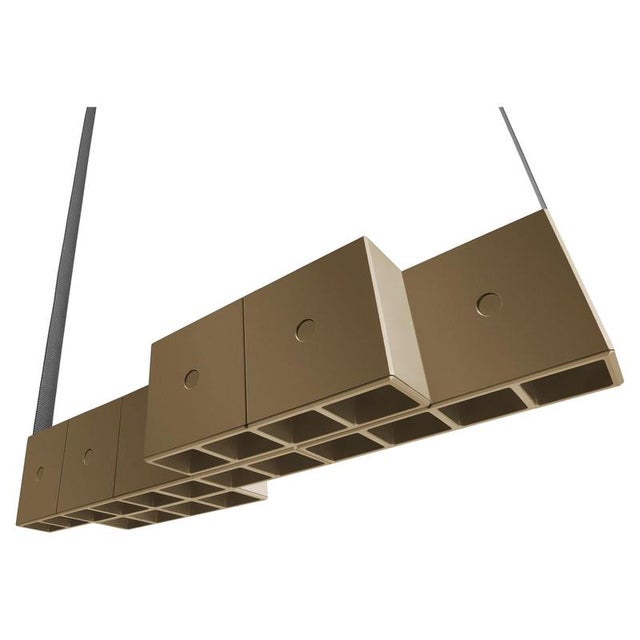 Aluminium Champagne Painted Tsai Suspension Lamp by Mario Tsai for Cassina For Sale - Image 11 of 11