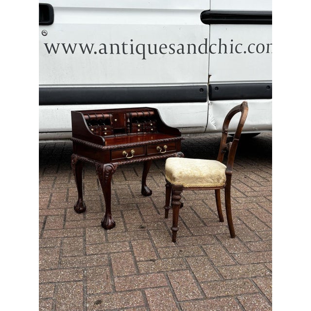 Small Salesman Sample Desk and Chair with Secret Drawers, Set of 2 For Sale - Image 6 of 18