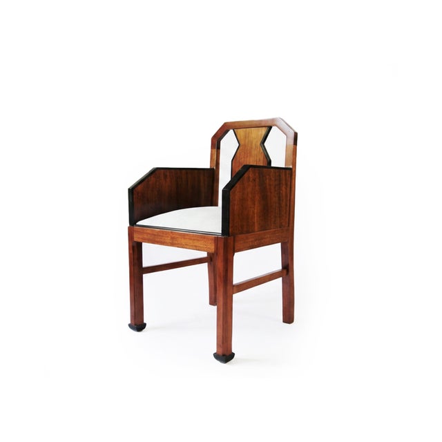Brown Art Deco Amsterdam School Armchair, 1930 For Sale - Image 8 of 8