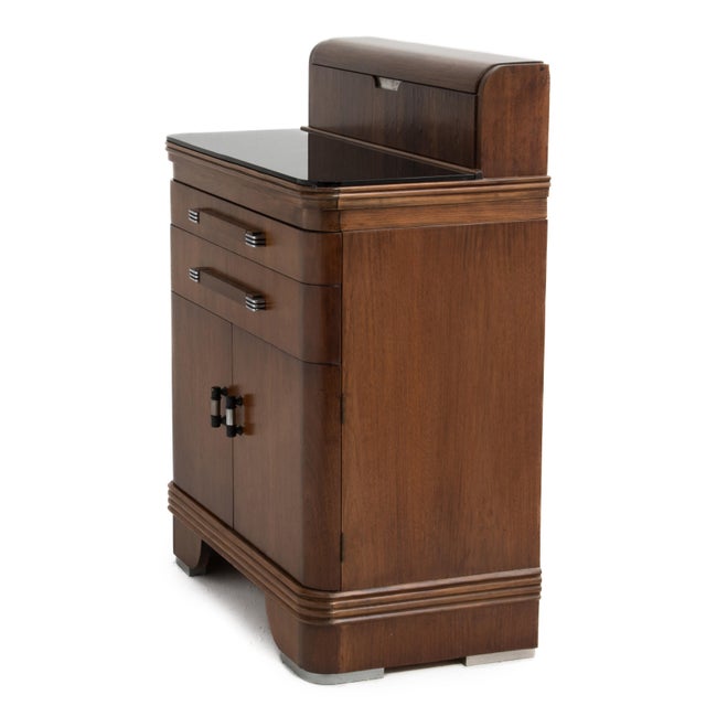 Hamilton Manufacturing Company Walnut Chrome Dental Cabinet Donald Deskey For Sale In Philadelphia - Image 6 of 18