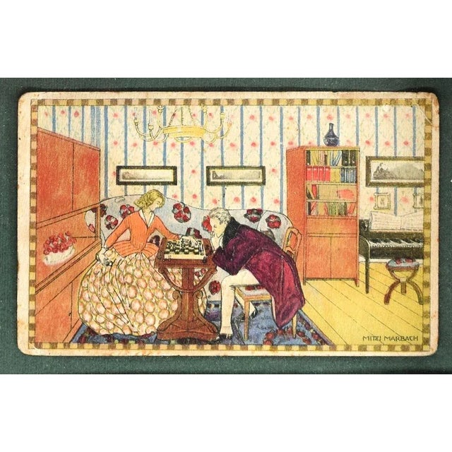 Chess Game - Original Vintage Postcard designed by Mitzi Marbach - Early 1900 Early 1900 For Sale - Image 4 of 4