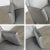 Modern Gray Faux Leather Modified Parsons Style Armed Accent Chair on Casters For Sale - Image 11 of 17