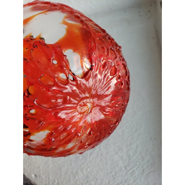 Red Early 1900s Murano Blown Glass Bowl Fratelli Toso Attributed to Hans Stoltenberg-Lerche Red Orange For Sale - Image 8 of 12