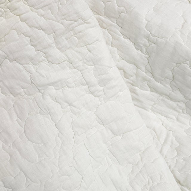 Mid-Century Modern Vintage Halas Oversized Yellow Floral Satin With Dacron Fill Quilted Bedspread For Sale - Image 3 of 3