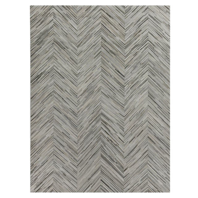 Montgomery Gray/Multi Patchwork Leather Area Rug - 5'x8' For Sale