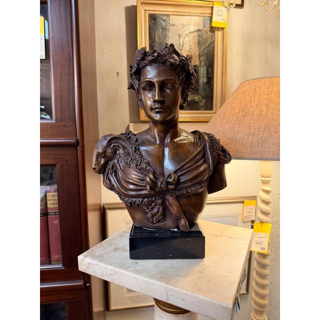 Classical Roman Style Bronze Bust of Caesar For Sale - Image 5 of 5