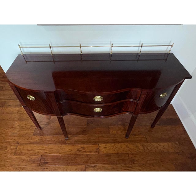 Thomasville 1970s Beautiful Thomasville Mahogany With Brass Accent and Pulls Sideboard/Buffet/Credenza For Sale - Image 4 of 12