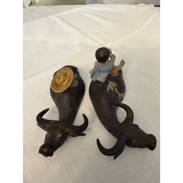 Asian Water Buffalo With Young Boy Riding For Sale - Image 4 of 6