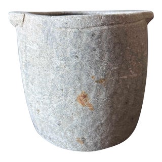 Hand-Carved Stone Vessel: Primitive Organic Form For Sale