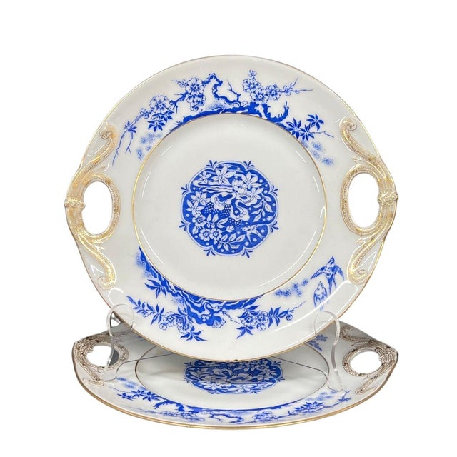 Late 19th Century Antique Haviland Limoges Blue & White Gilt Dinnerware Service, 48 Pieces For Sale - Image 5 of 18