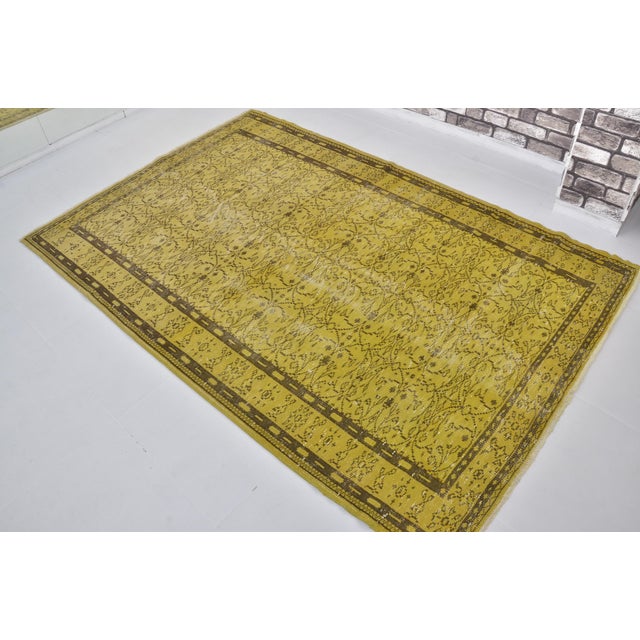 Vintage Anatolian Yellow Rug For Sale In Phoenix - Image 6 of 10