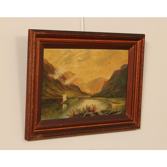 Mountain Landscape Oil Painting, Signed For Sale - Image 4 of 12