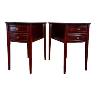 1940s English Regency Mahogany Bedside Side/Tables Nightstands - a Pair For Sale