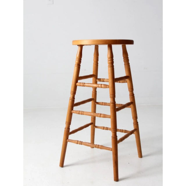 Farmhouse Vintage Union City Chair Co Stool For Sale - Image 3 of 12