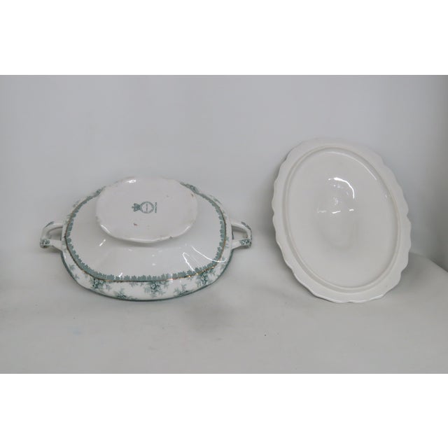 Early 20th Century John Maddock and Sons Hamilton Royal Vitreous Green Lidded Turreen Dish For Sale - Image 9 of 17