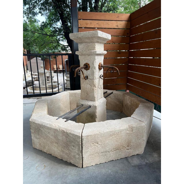 Auriol French Limestone Octagonal Center Fountain From Provence For Sale - Image 12 of 12