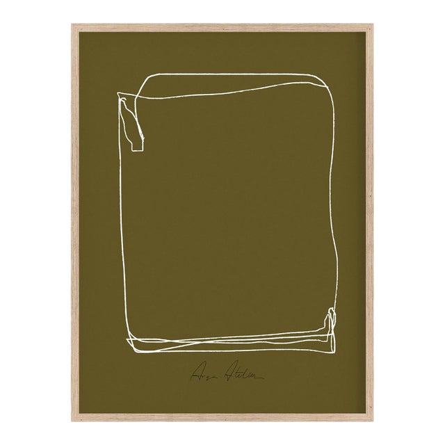 Contemporary Abstract Khaki Giclee Print For Sale