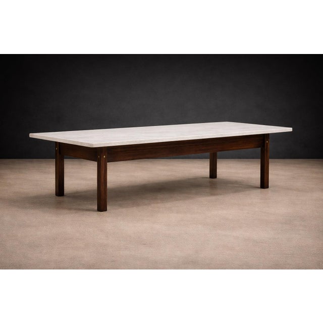 1960s Brazilian Modern Rosewood & Marble Coffee Table by Ziglio Decorações, Brazil, C. 1960 For Sale - Image 5 of 7