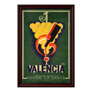 Vintage “Cognac Jacquet” Advertising Poster — French Art Deco Style Framed Wall Art (Peacock Motif)