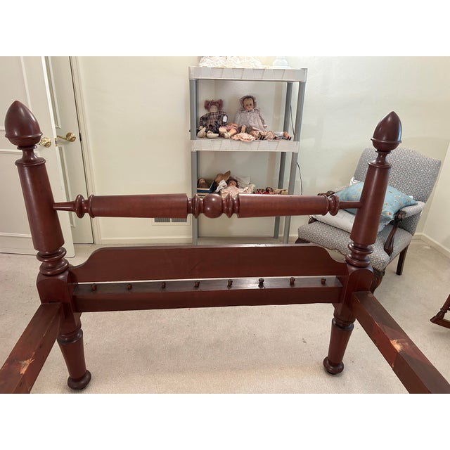 1920s Mahogany Full Sized Bed With Foot Board and Headboard No Mattress or Boxspring Included For Sale - Image 6 of 7