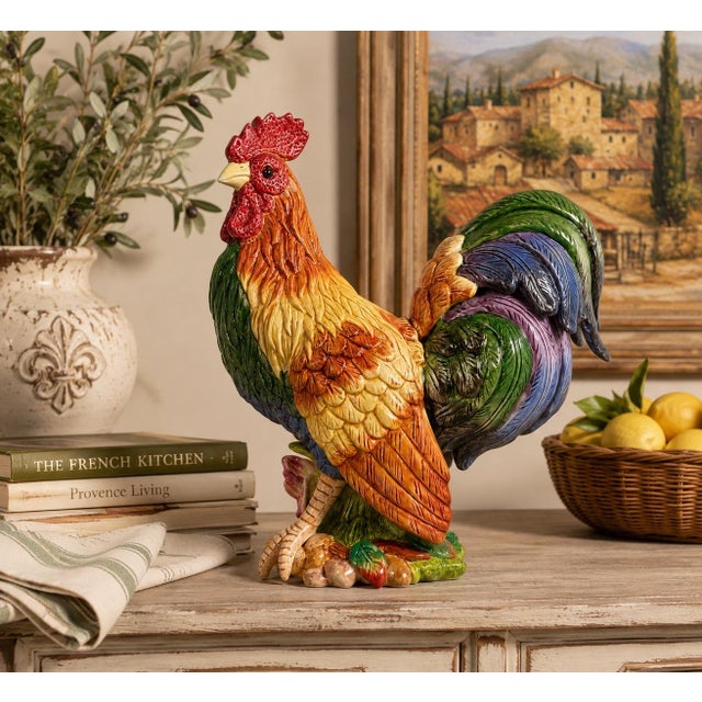 Bring timeless French Country charm to your home with this impressive Fitz & Floyd ceramic rooster from the highly...