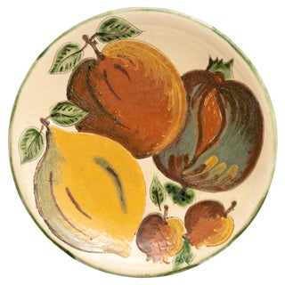 Ceramic Traditional Hand Painted Plate by Puigdemont, Catalan, 1960s For Sale