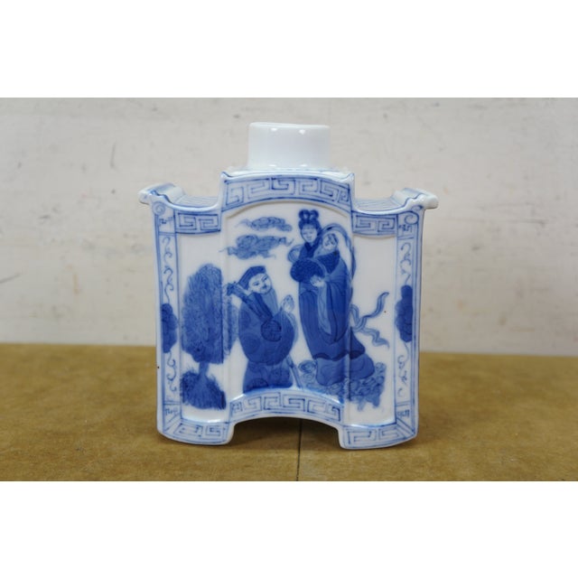 Blue Chinese Chinoiserie Blue & White Porcelain Dragon Ginger Jar Mantel Vase Urn 11" For Sale - Image 8 of 14