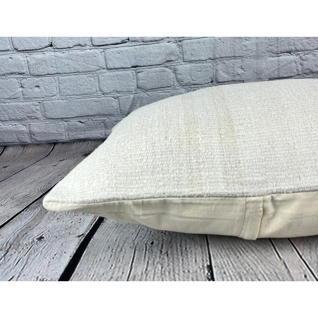 16 x 24 Hemp Pillow Turkish Cushion Natural White Pillow Cushion Cover For Sale - Image 4 of 4
