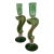 Late 20th Century Essie Zareh Green Blown Glass Candlesticks- a Pair For Sale