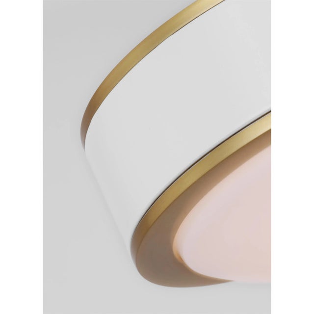 Contemporary Kate Spade by Visual Comfort Studio Monroe LED Flush Mount, Burnished Brass For Sale - Image 3 of 5