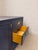 Navy Blue 1970s Professionally Refinished Young Solid Oak Campaign Dresser Credenza, Navy Blue, Brass Hardware For Sale - Image 8 of 11