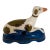 Vintage Staffordshire Blue Pillow Whippet Inkwell For Sale