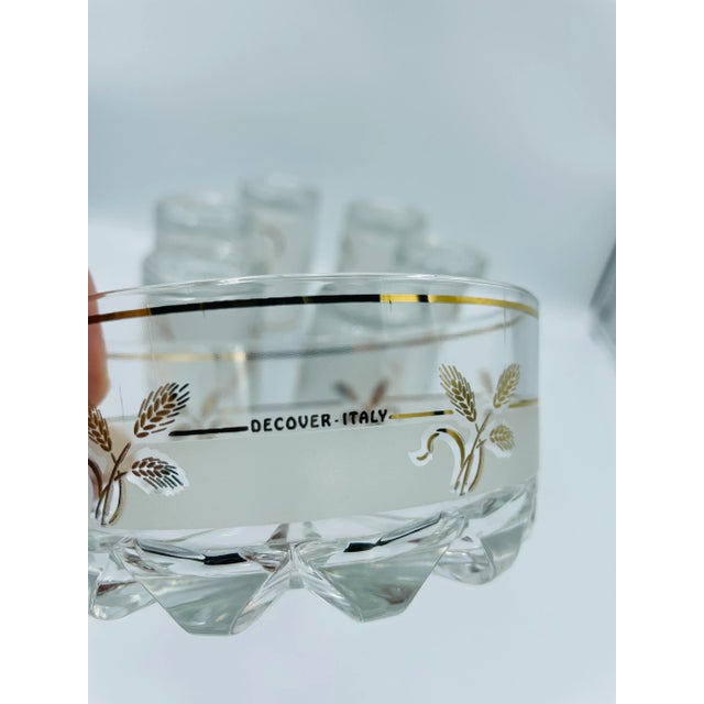 Transparent Mid-Century Decover Italy Frosted Highball & Garnish Bowl Cocktail Set- 7 Pieces For Sale - Image 8 of 13