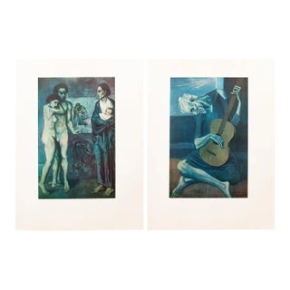 1950s Picasso, First Edition Blue Epoch Period Lithographs - a Pair For Sale