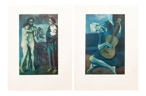 1950s Picasso, First Edition Blue Epoch Period Lithographs - a Pair