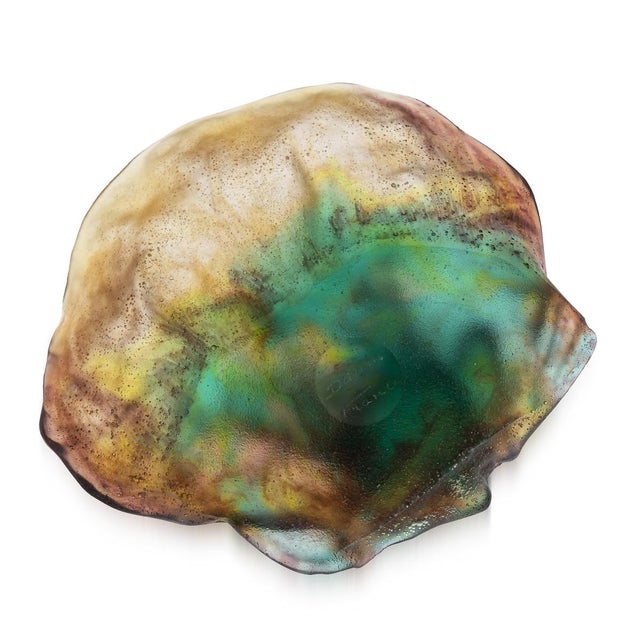 Glass Vintage French La Pâte De Verre Large Frog on Lily Pad from Daum, 1960s For Sale - Image 7 of 18