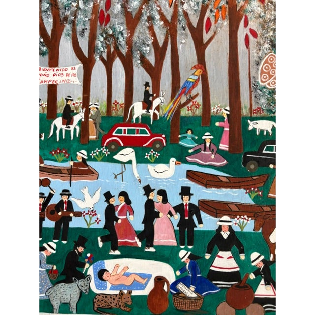 Original Art by Roman Roncancio of a Busy Colombian Village (1974) For Sale In Chicago - Image 6 of 10