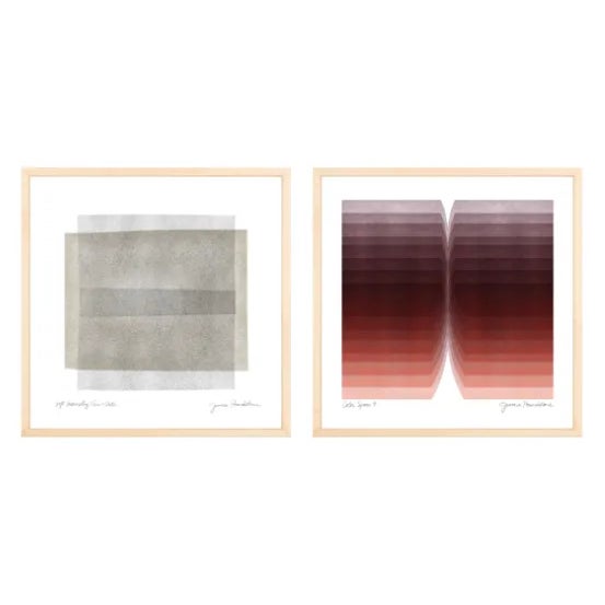 Not Yet Made - Made To Order Slate Grey & Burgundy Framed Print Set by Jessica Poundstone For Sale - Image 5 of 5