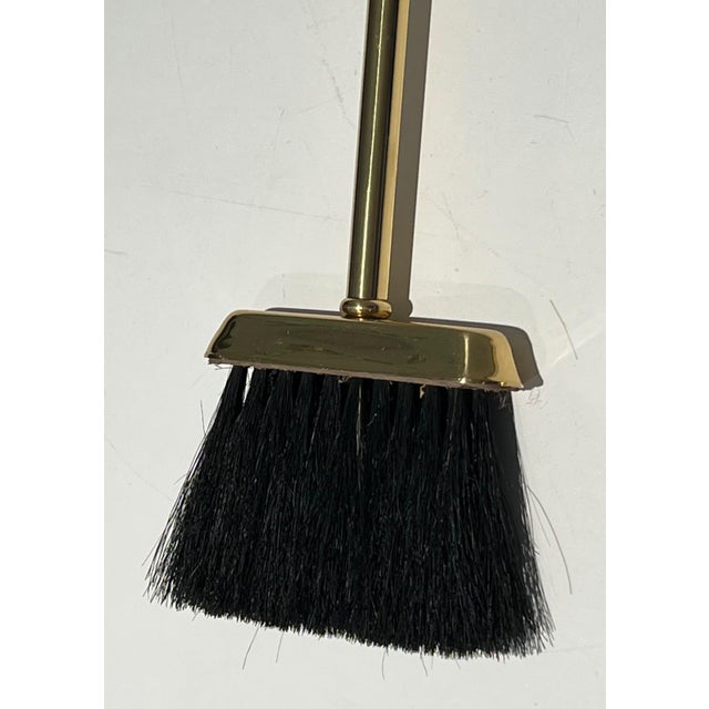 Neoclassical Neoclassical Style Brass Fireplace Tools on Stand For Sale - Image 3 of 12