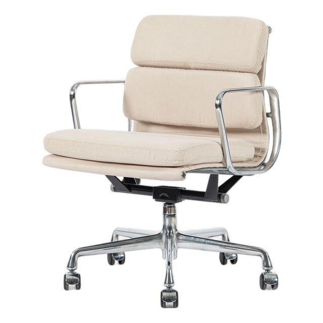 Eames for Herman Miller Tan Cream Office Chair in Schumacher Vegan Suede For Sale