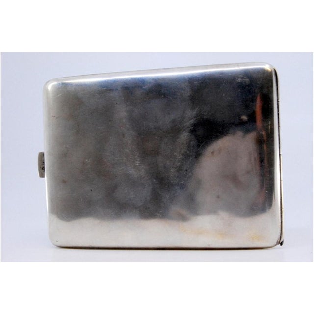 Silver Cigarette Case with Hinged Lid For Sale - Image 5 of 9
