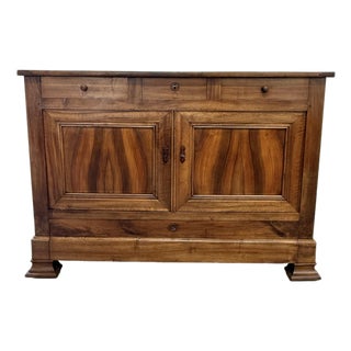 18th Century French Louis Philippe Solid Walnut Sideboard / Buffet For Sale