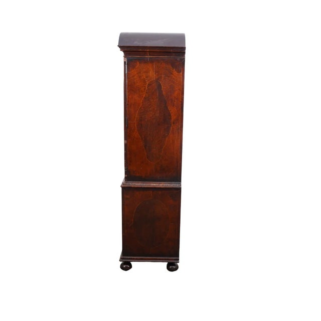 18th Century 1800 Dutch Marquetry Dome Top Linen Press on Bun Feet For Sale - Image 5 of 12