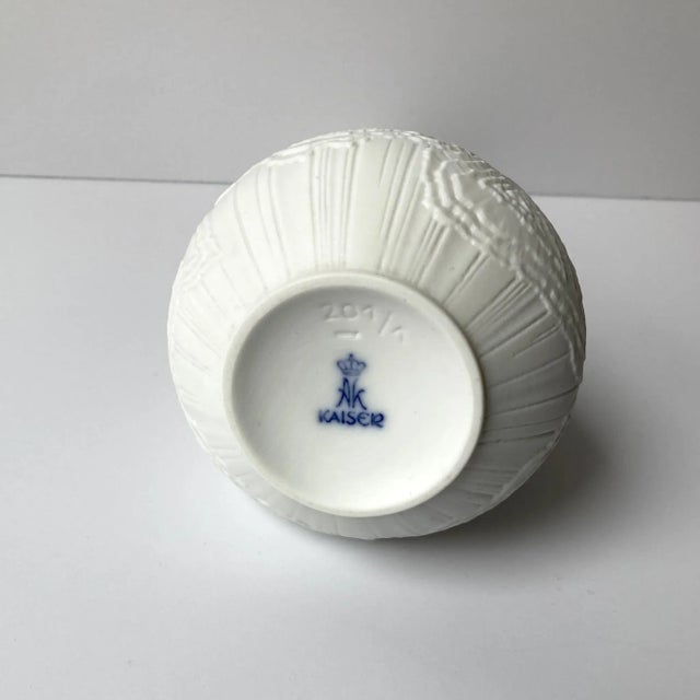 Ceramic Ak Kaiser Textured White Bisque Vase, 1960s For Sale - Image 7 of 8
