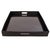 Boho Chic Artifacts Rattan Square Serving Ottoman Trays with Glass Insert in Black, Large For Sale - Image 3 of 3