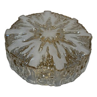 Italian Textured Flush Mount Ceiling Light, 1970s For Sale